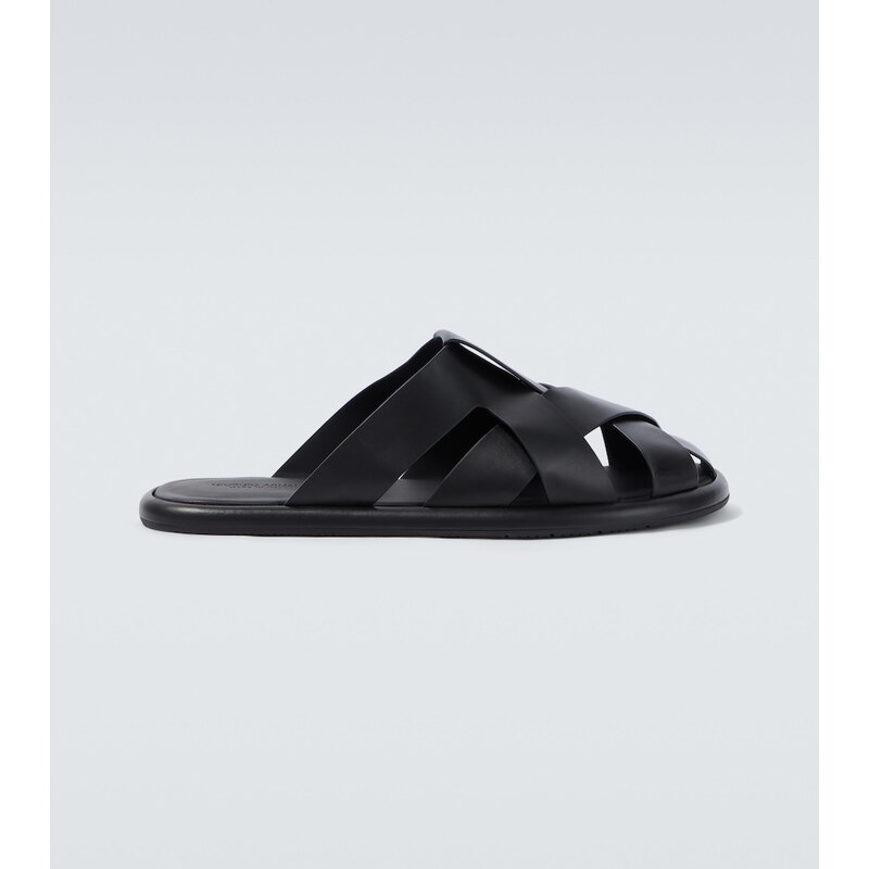 Giorgio Armani pánské pantofle z černé kůže