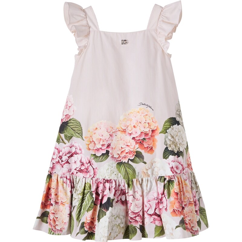 Dolce&Gabbana Kids DG floral striped cotton dress