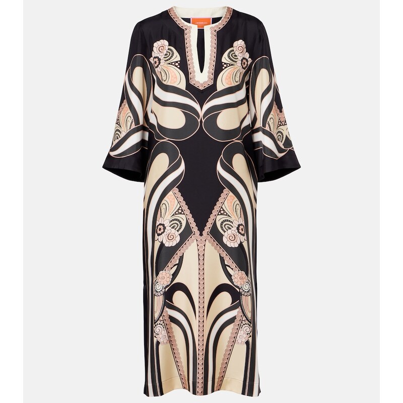 La DoubleJ Printed silk twill kaftan