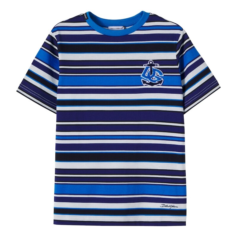 Dolce&Gabbana Kids AppliquÃ striped cotton jersey T-shirt