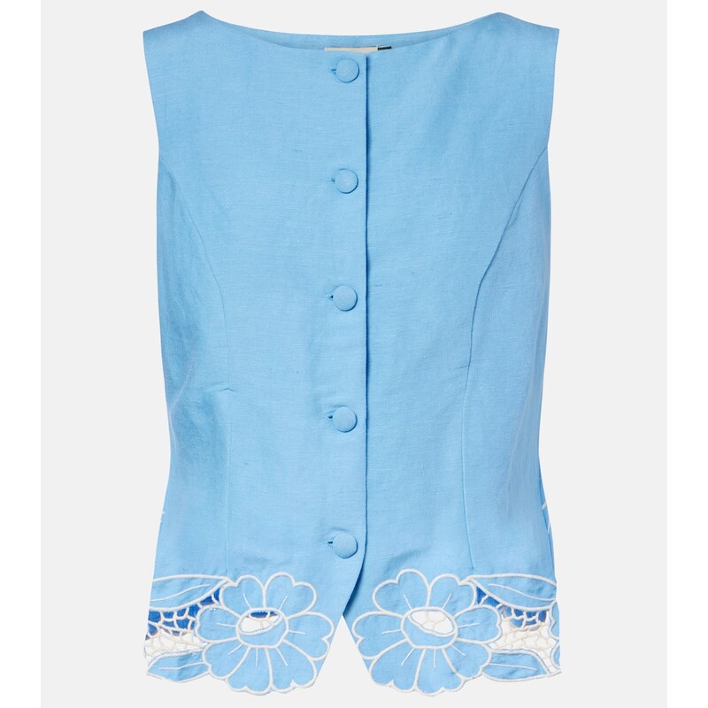 Rixo Lucca linen-blend vest