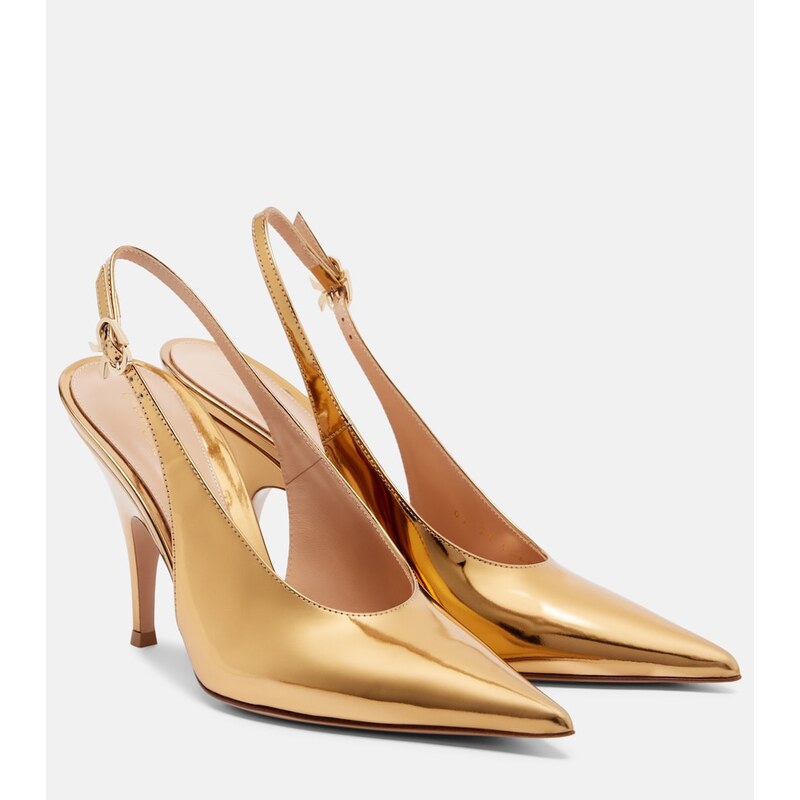 Gianvito Rossi Sofia metallic leather slingback pumps