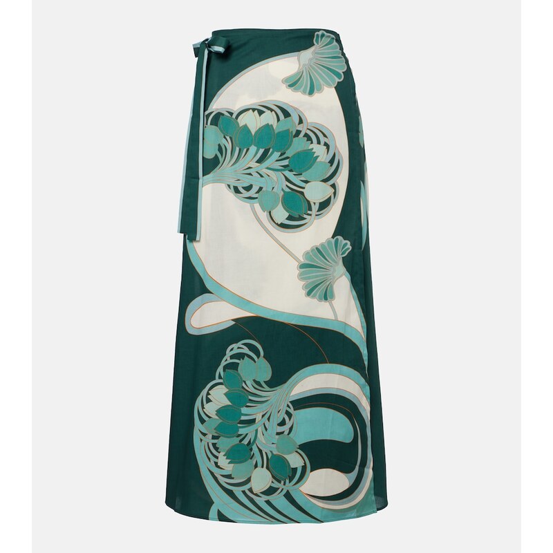 La DoubleJ Sarong floral cotton muslin wrap skirt