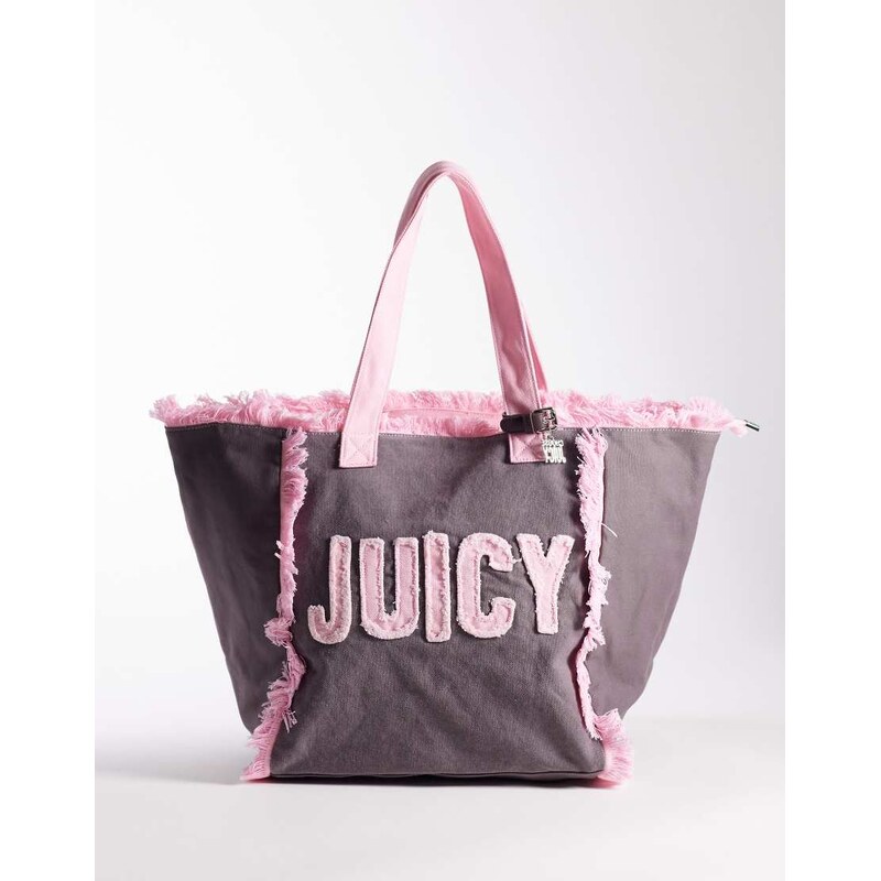 Juicy Couture Mirna Y2K logo large beach tote shopper bag in brown 114689896