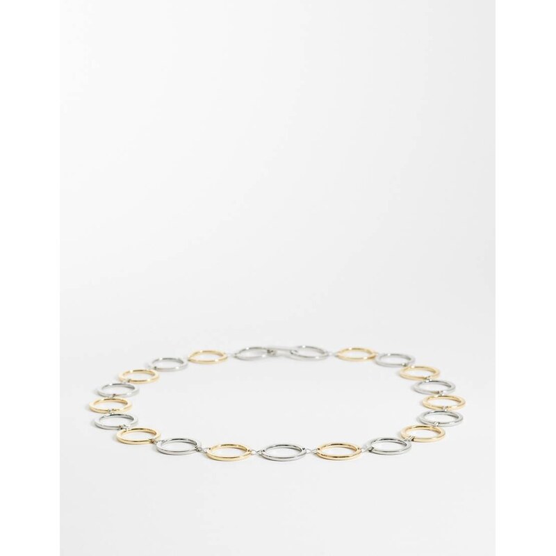 Mango chain belt in silver and gold