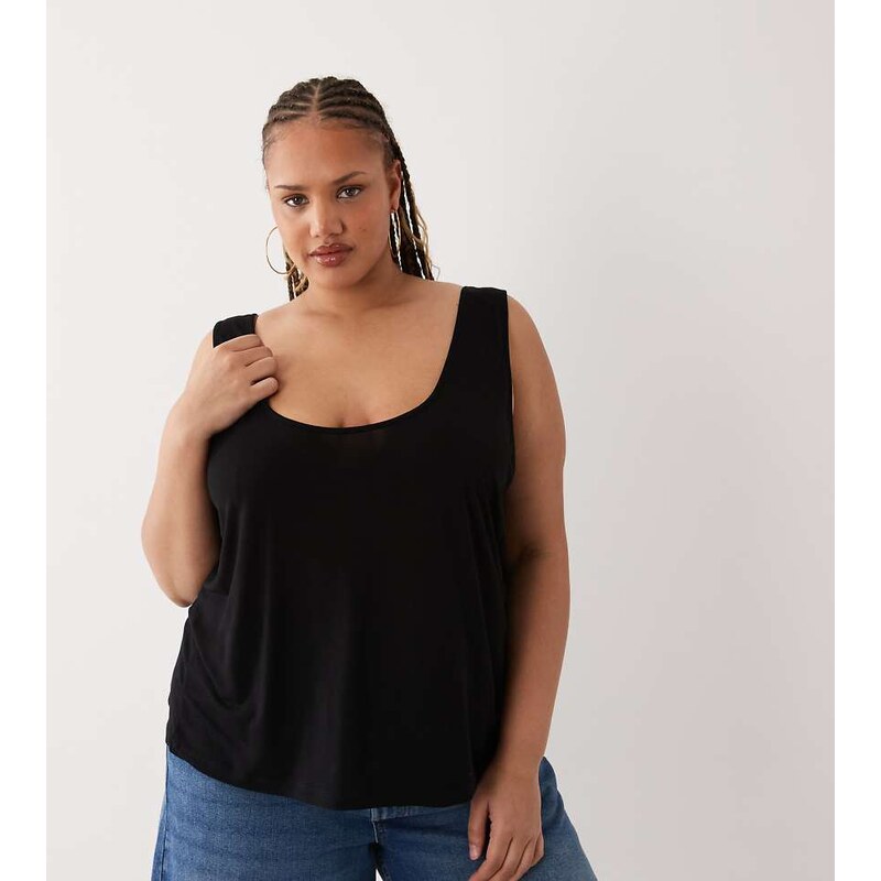 ASOS Curve ASOS DESIGN Curve semi sheer plunge scoop neck tank in 115521570