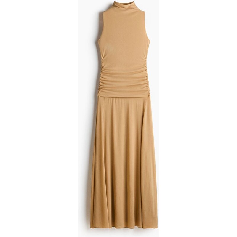 H&M - Nabírané šaty zesíťoviny - Béžová