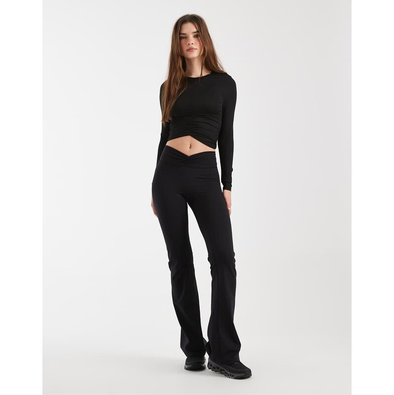 Cotton On ultra luxe invisible scrunch flare leggings in black