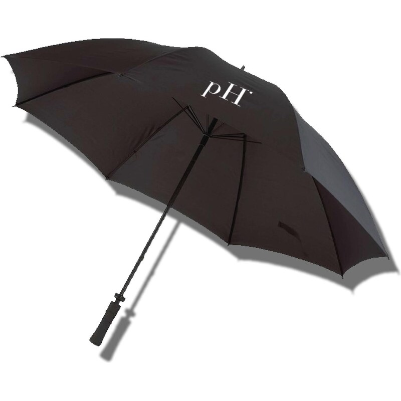 Deštník pH Laboratories – černý elegantní deštník s logem