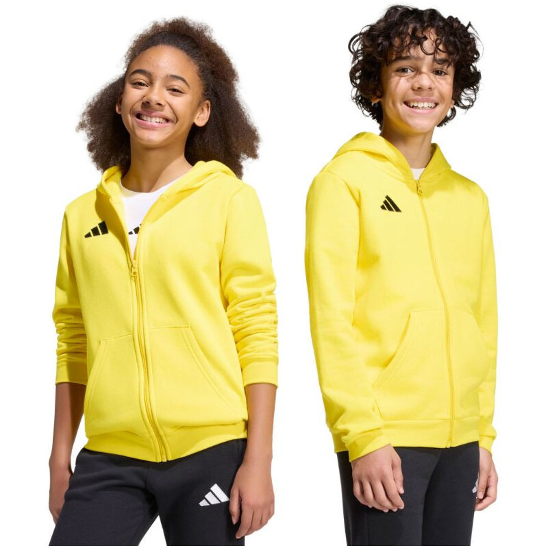 Dětská mikina adidas Entrada 26 Full Zip Hoodie žlutá KH1777