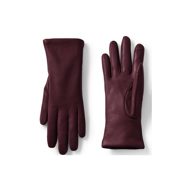 Cashmere Lined Touchscreen Leather Gloves, Women, size: XL,