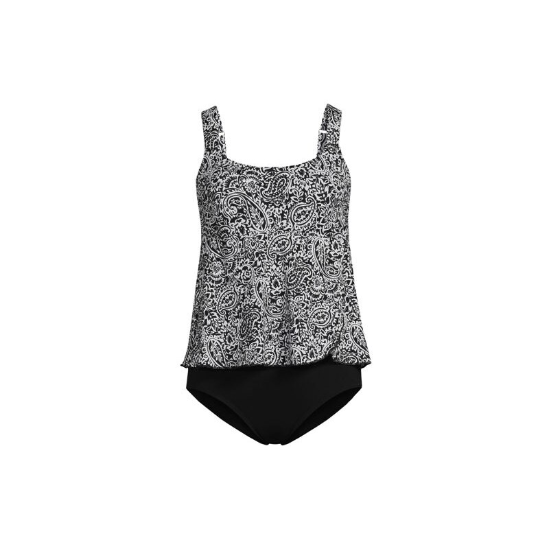 Smoothing Flutter Fauxkini Swimsuit, Women, size: 8, regular, Black, 115142894