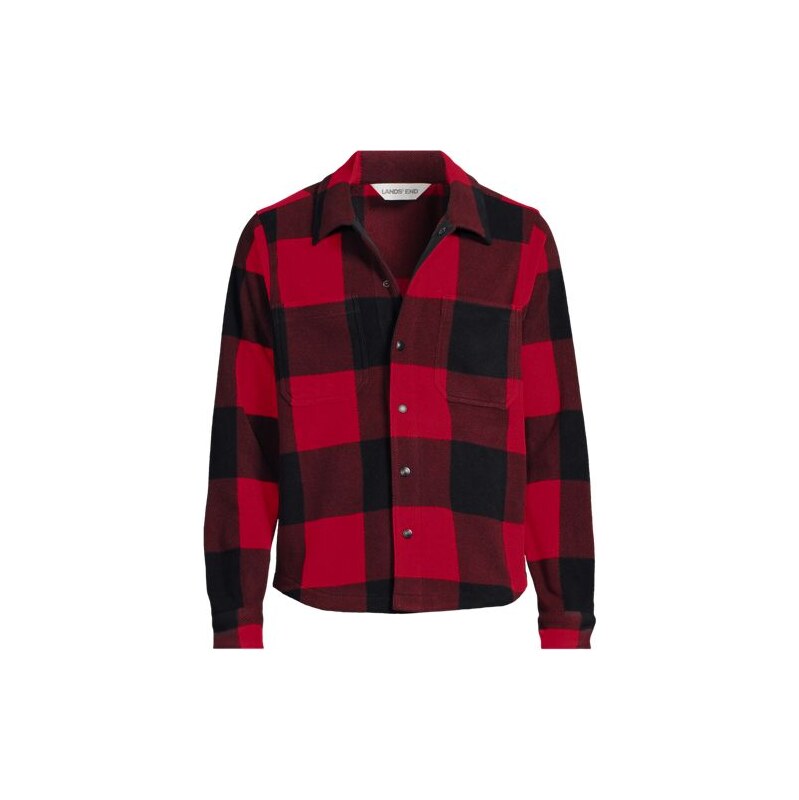 Fleece Shirt Jacket, Men, size: M, regular, Red, Polyester, by