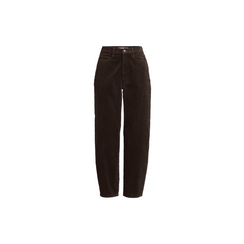 Corduroy Barrel Leg Jeans, Women, size: 10, petite, Brown, Spandex 115525944