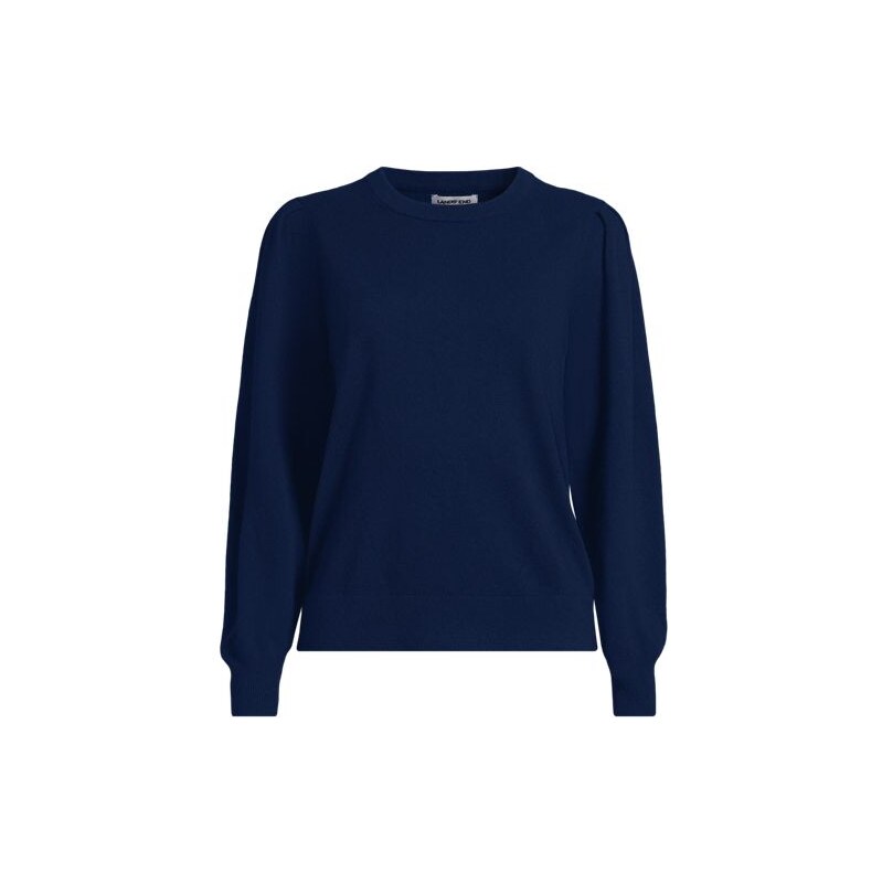 Cashmere Puff Sleeve Jumper, Women, size: 1X, plus, Blue,