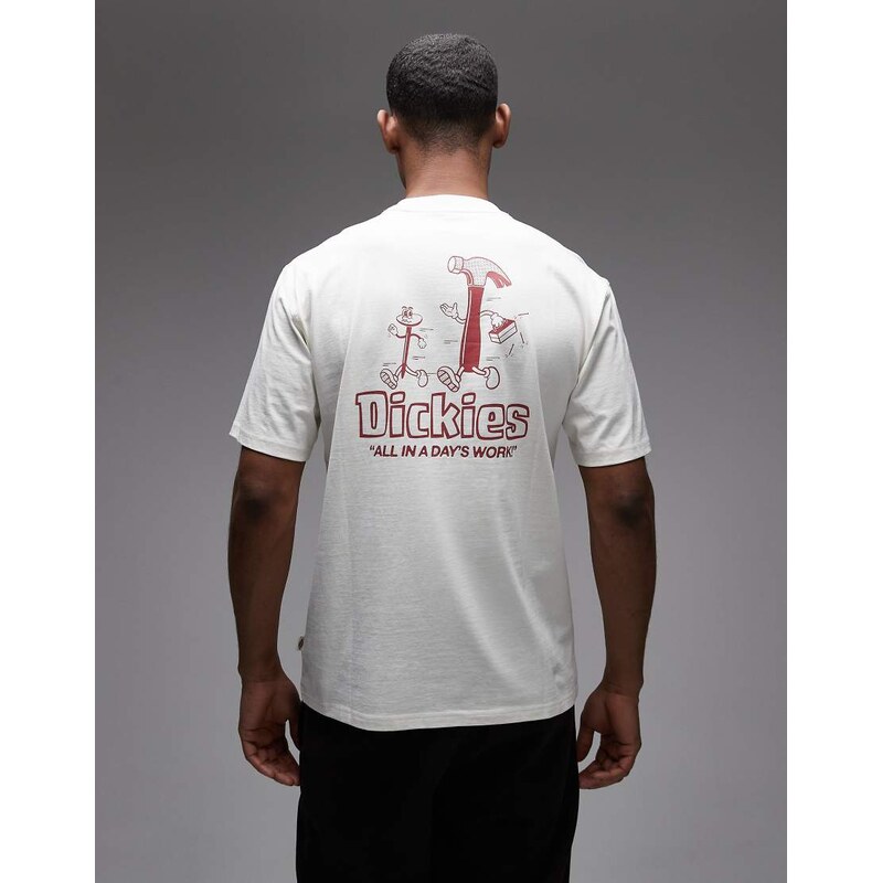 Dickies Fairlawn backprint t-shirt in off white