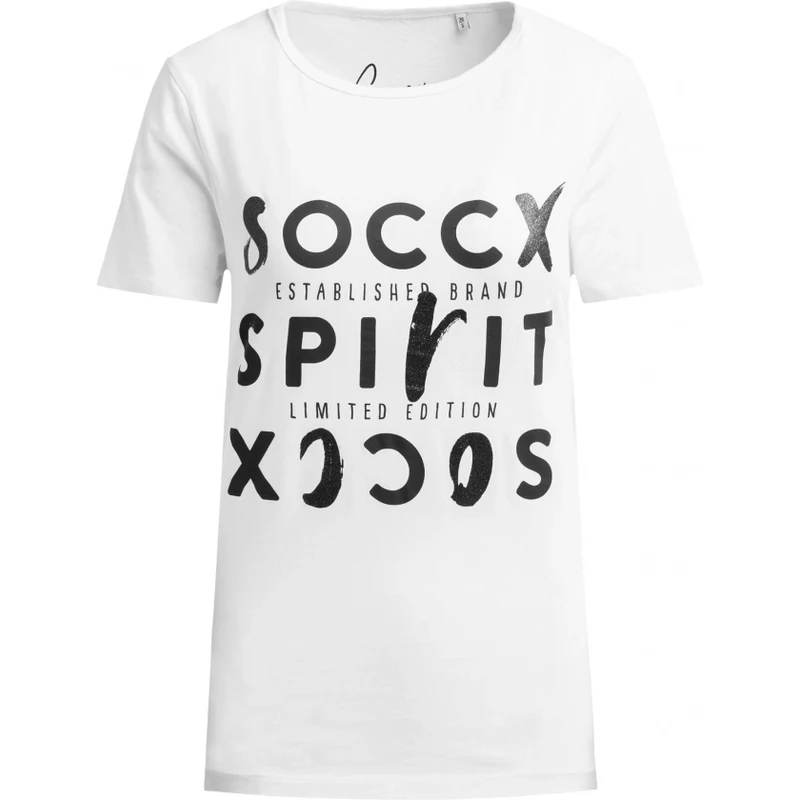 SOCCX Tričko s lodičkovým výstřihem a artworkem
