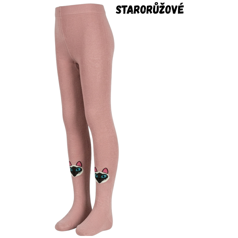 Dívčí punčocháče starorůžové kočička Aura.Via GHN6773