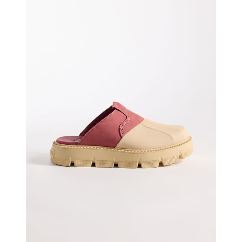 Sorel Rein clog in cream and pink-White