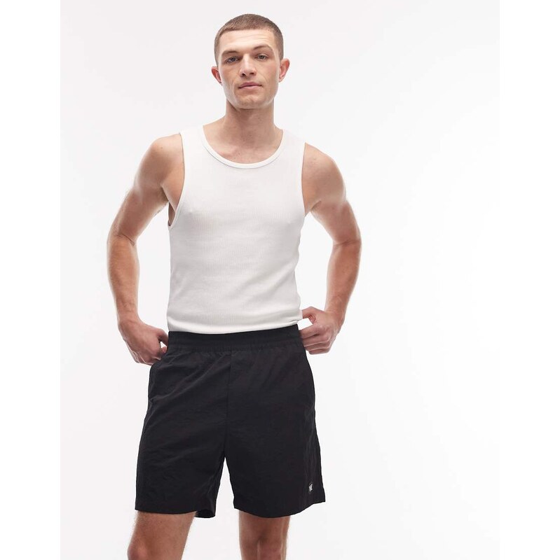 Double A By Wood Wood dub swim shorts in black