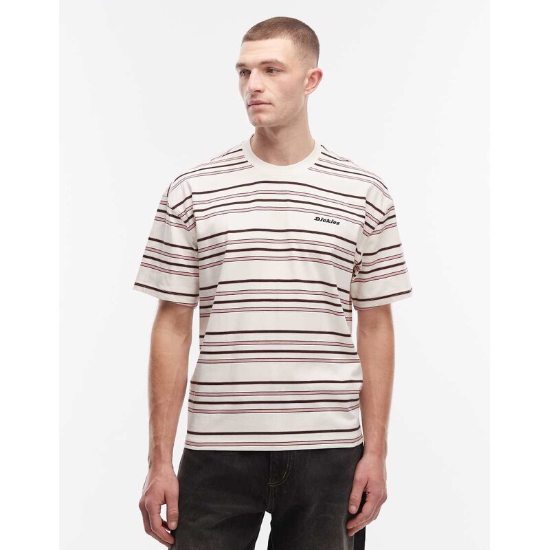 Dickies East Liberty striped t-shirt in off white
