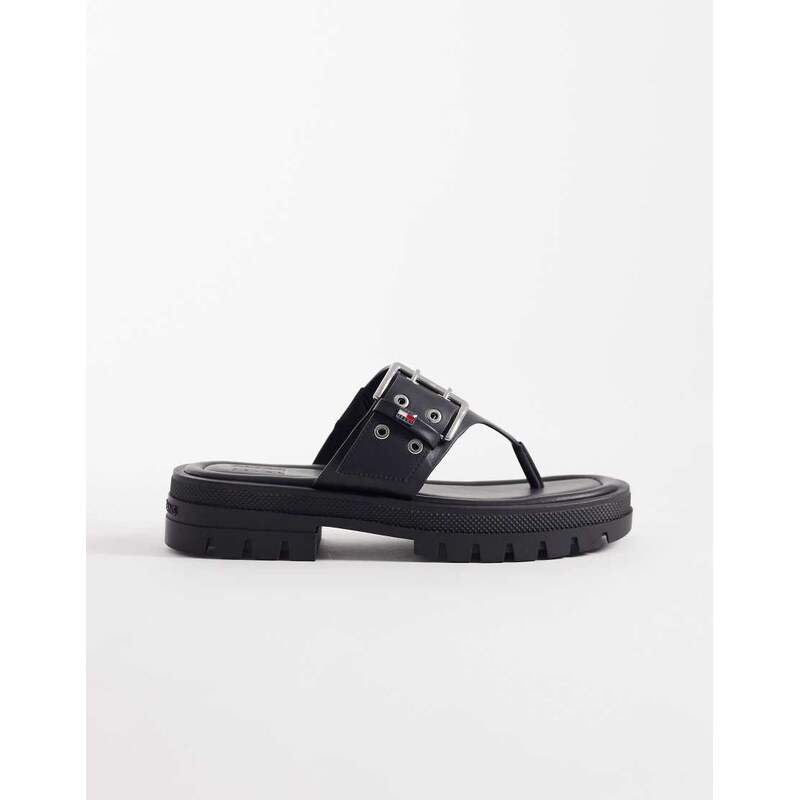 Tommy Jeans chunky sandals with buckles in black 114698981