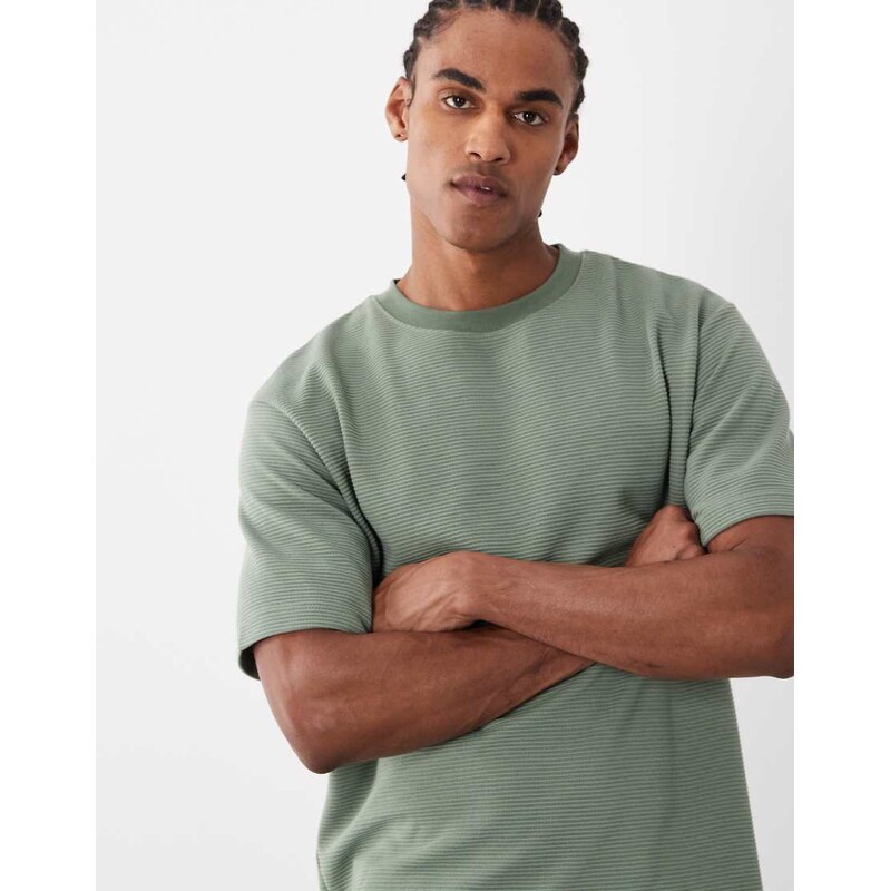 ASOS DESIGN heavyweight relaxed t-shirt in green texture