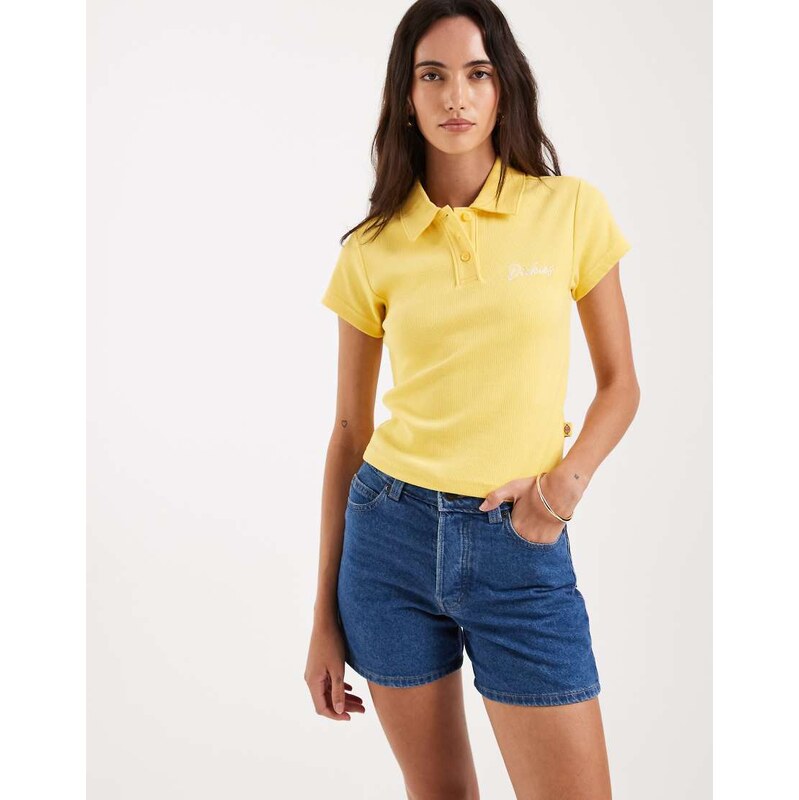 Dickies 5 inch high waist denim shorts in classic blue 114699030