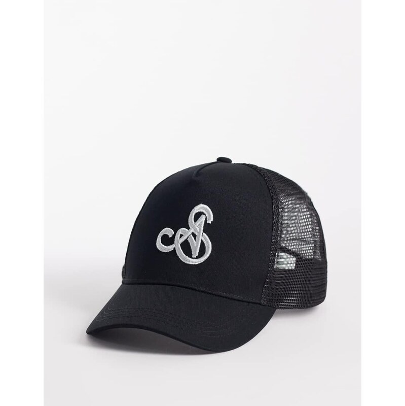 ASOS DESIGN trucker cap with embroidery in black