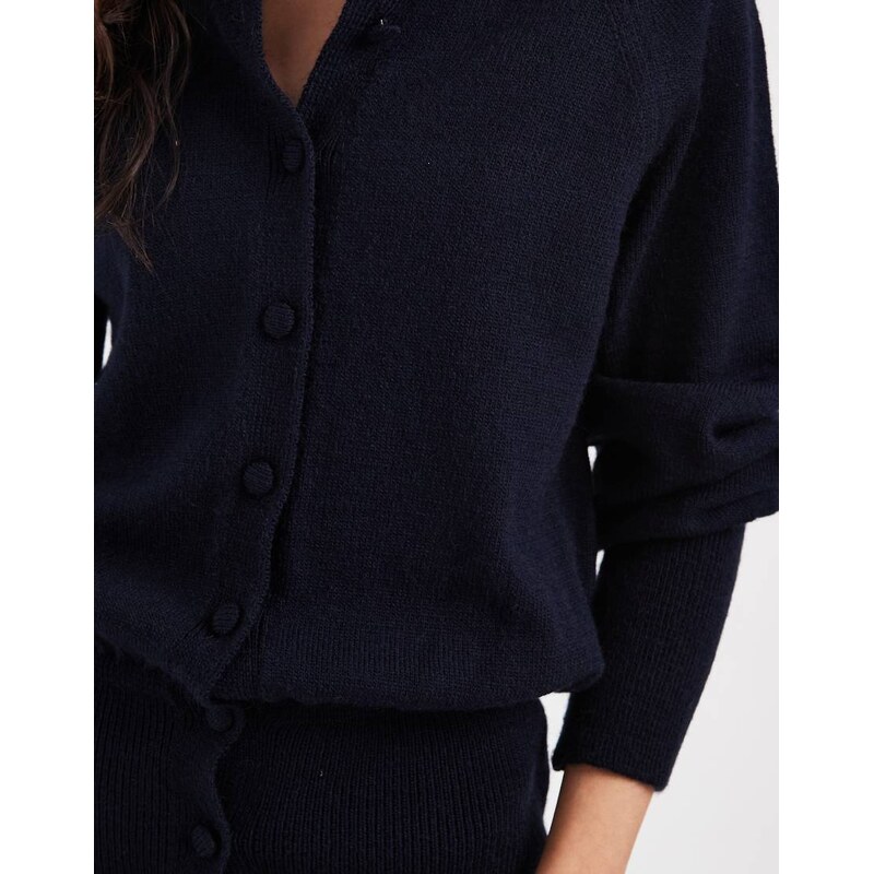 ASOS DESIGN knitted cinched mini dress in navy-Black