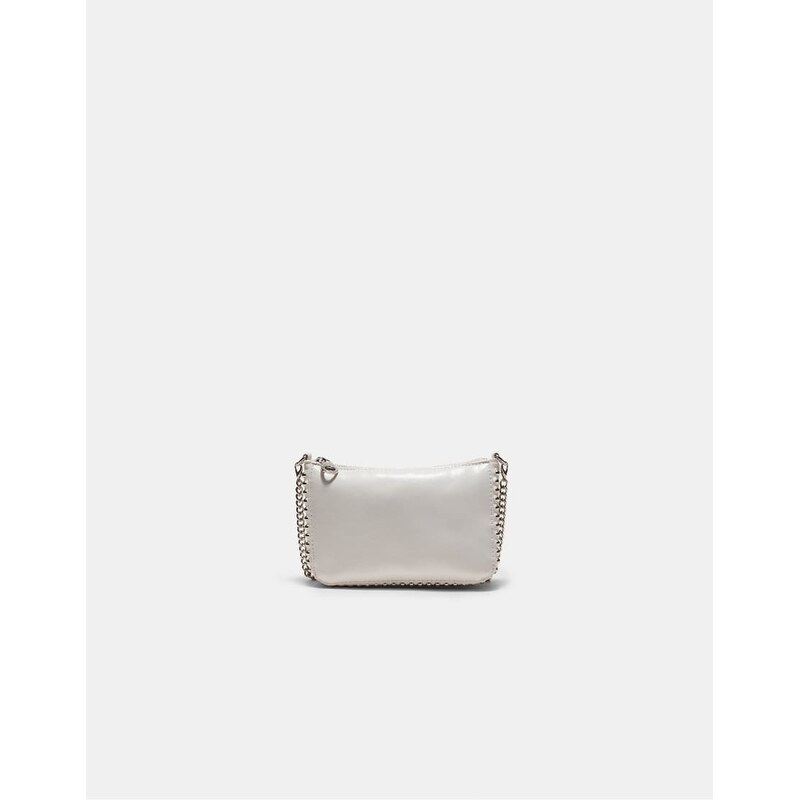 Stradivarius Mini beaded bag in white