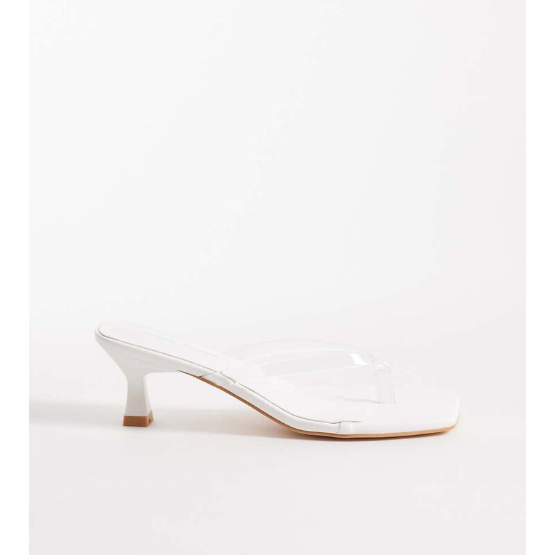 Public Desire Wide Fit Everlast toe thong kitten heel sandals in