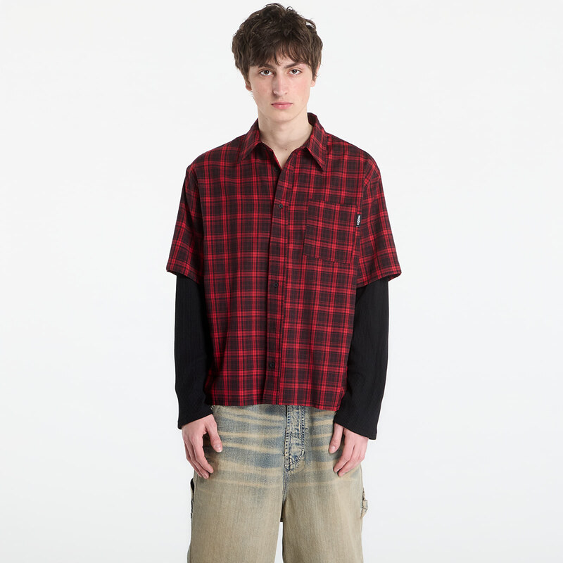 Košile Wasted Paris M Tartan Age Shirt Fire Red/ Black M