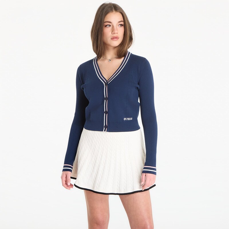 Svetr GUESS Tricia Cardi Sweater Silk Blue L 114701979