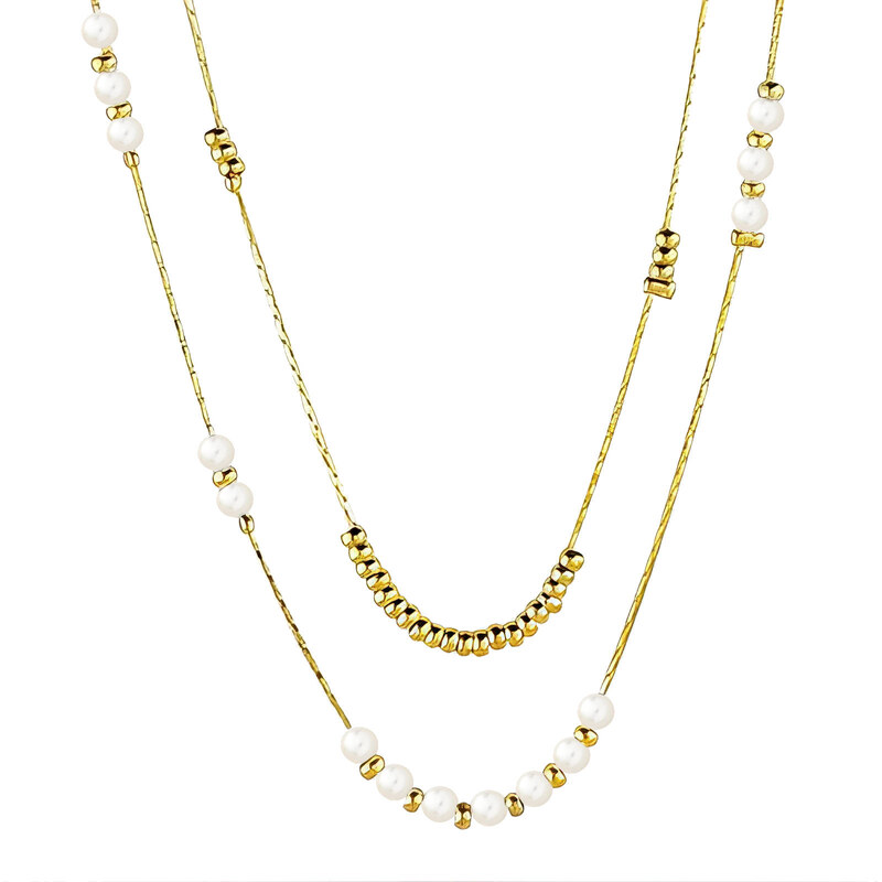 SYLVIENE Dvojitý náhrdelník CANDICE Gold 114701744