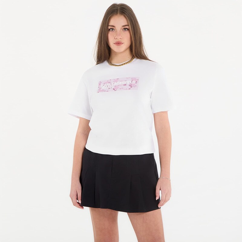 Tričko Karl Lagerfeld Jeans Reg Floral Logo Tee White S