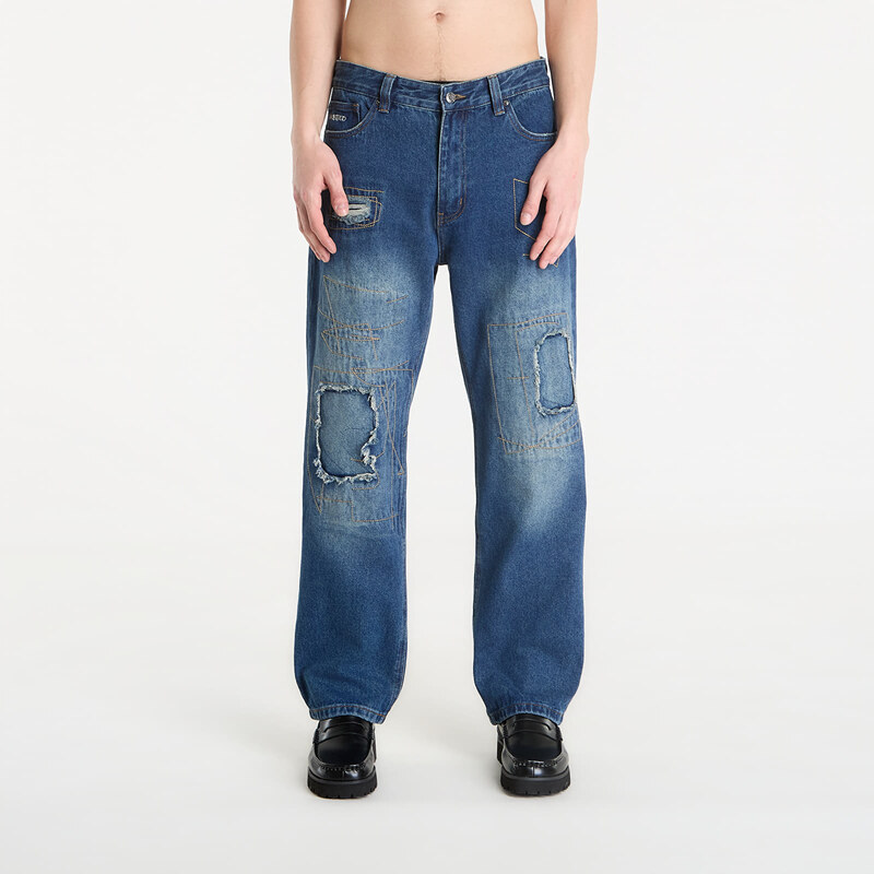 Džíny Wasted Paris M Ripped Manc Faded Washed Blue 34