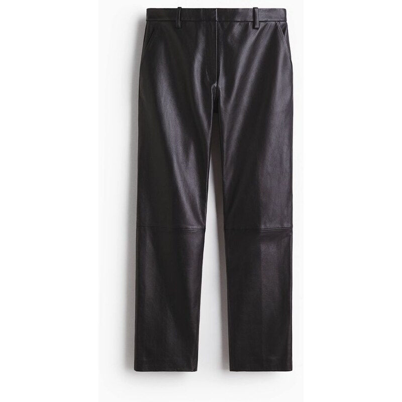 H&M - Kožené kalhoty - Černá