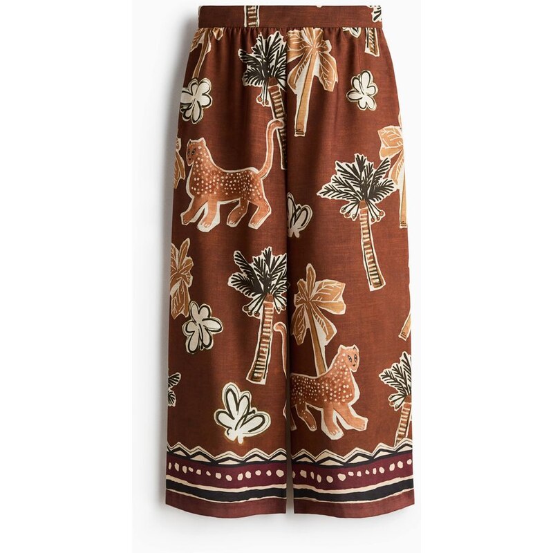 H&M - Kalhoty ke kotníkům - Hnědá/Vzor