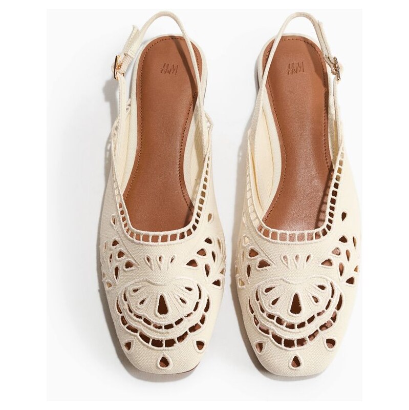 H&M - Střevíčkys madeirou - šedá 114702396