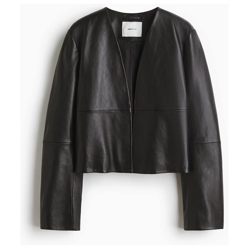 H&M - Krátká kožená bunda - Černá
