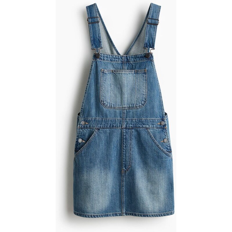 H&M - Džínová šatová sukně s laclem - Denim Blue
