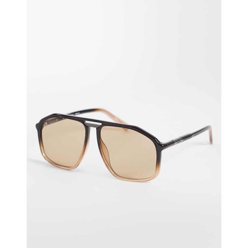 Quay Australia Quay studio sesh oversized aviator sunglases in brown 114909738