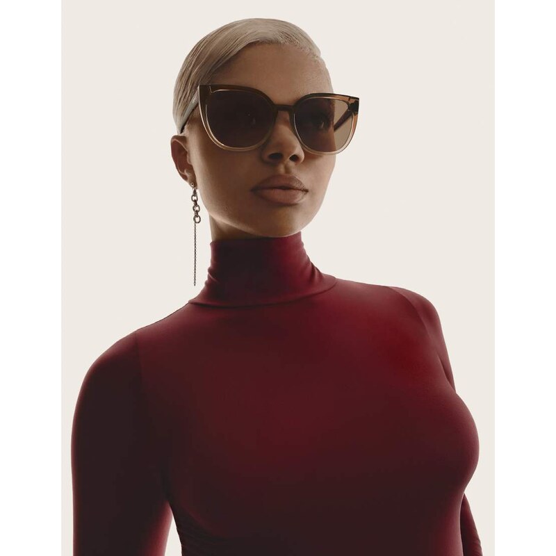 Quay Australia Quay staycation cat eye sunglasses in smokey brown 114909740