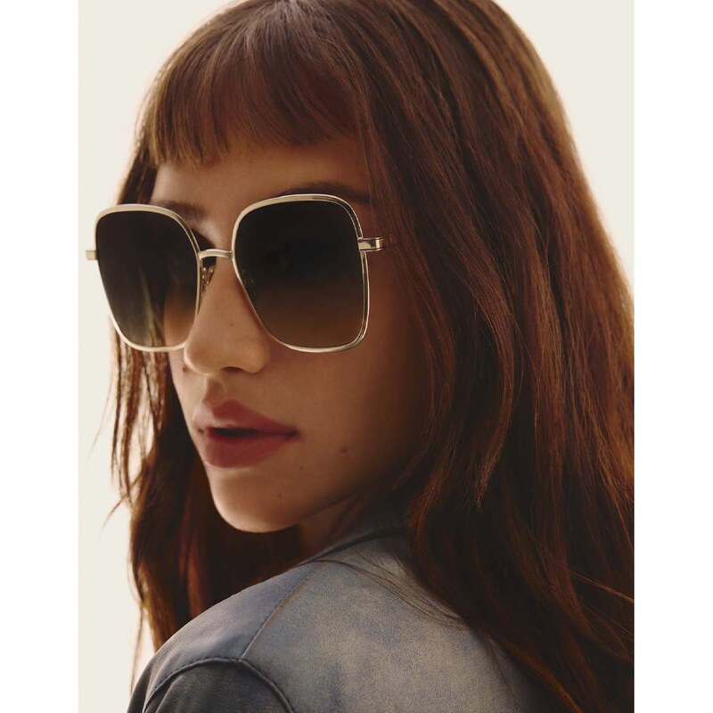 Quay Australia Quay 5th ave 70s large square metal frame sunglasses in 114969195