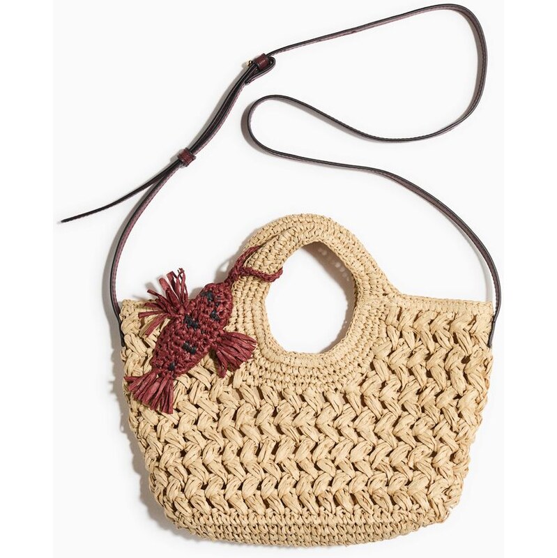 H&M - Slaměná kabelka crossbody - Béžová