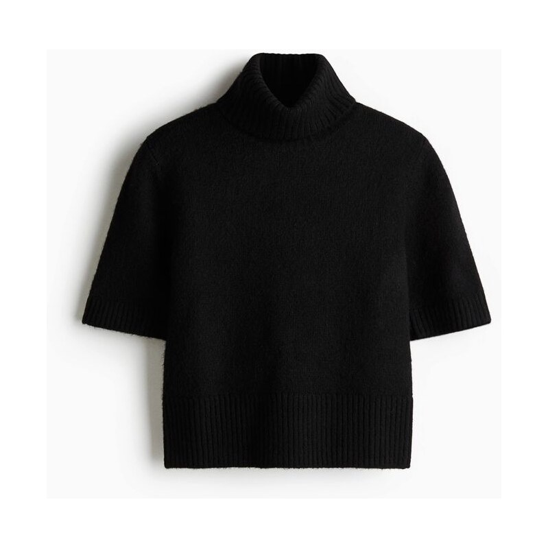 H&M - Pletený tops roláčkem - černá 109607624