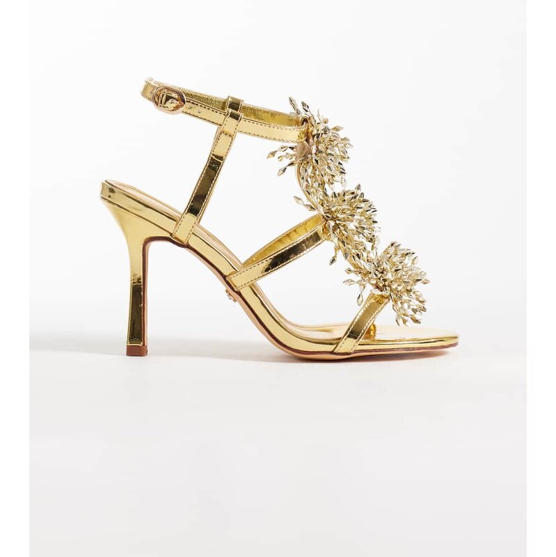 Azalea Wang Aliza heeled sandals in gold 114719459