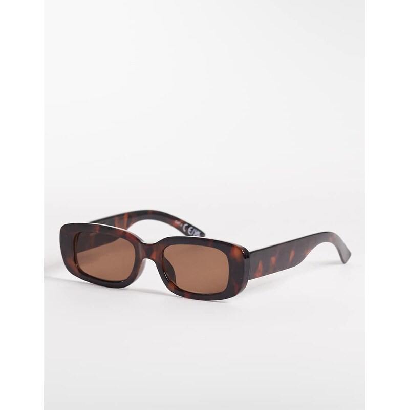 Gina Tricot slim rectangular sunglasses in brown