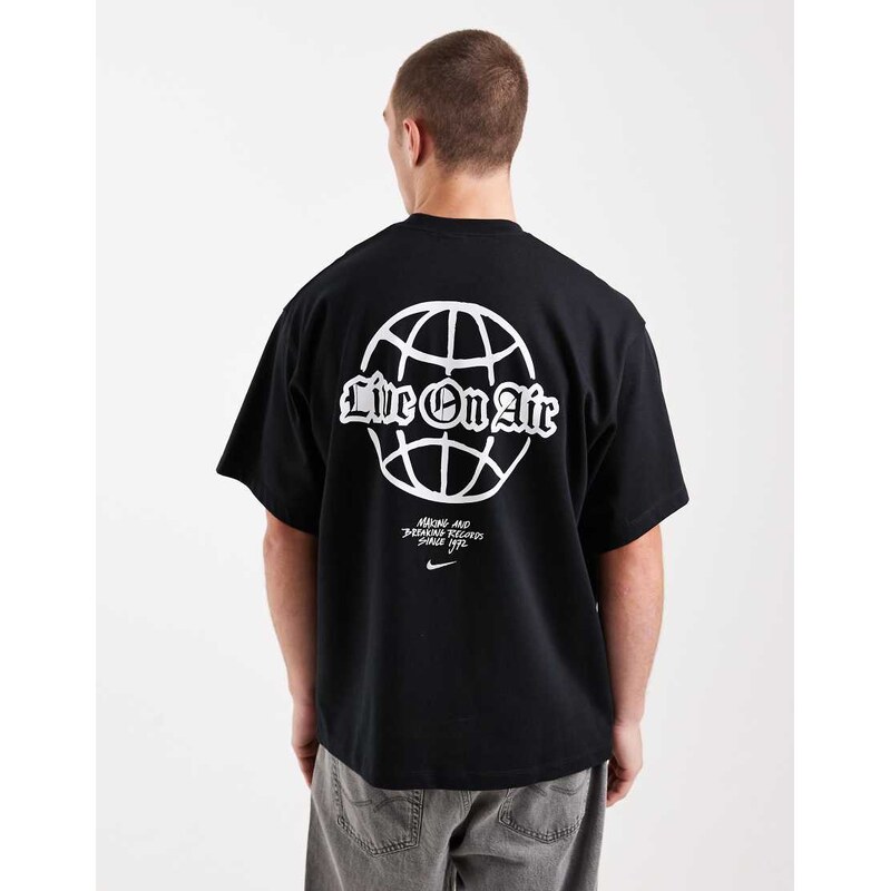 Nike Solo Swoosh graphic back print t-shirt in black